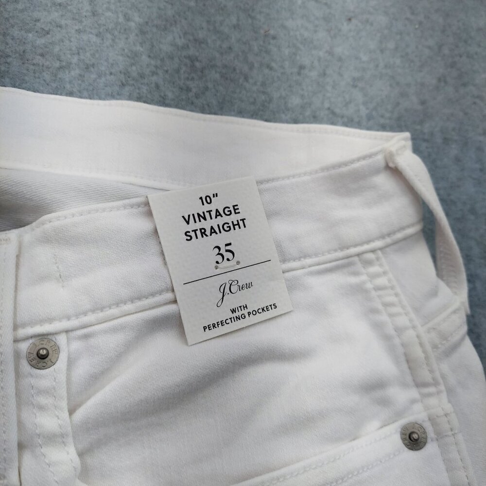 J. Crew 10" Vintage NWT Slim Straight Jean in White - Picture 14 of 16